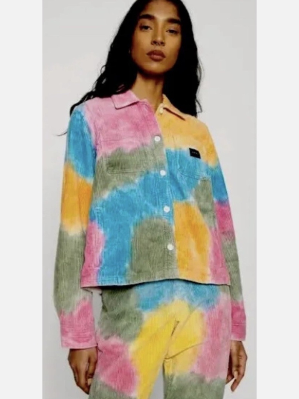 Obey Wavey Tie-Dye Jumbo Cord Jacket Size M
